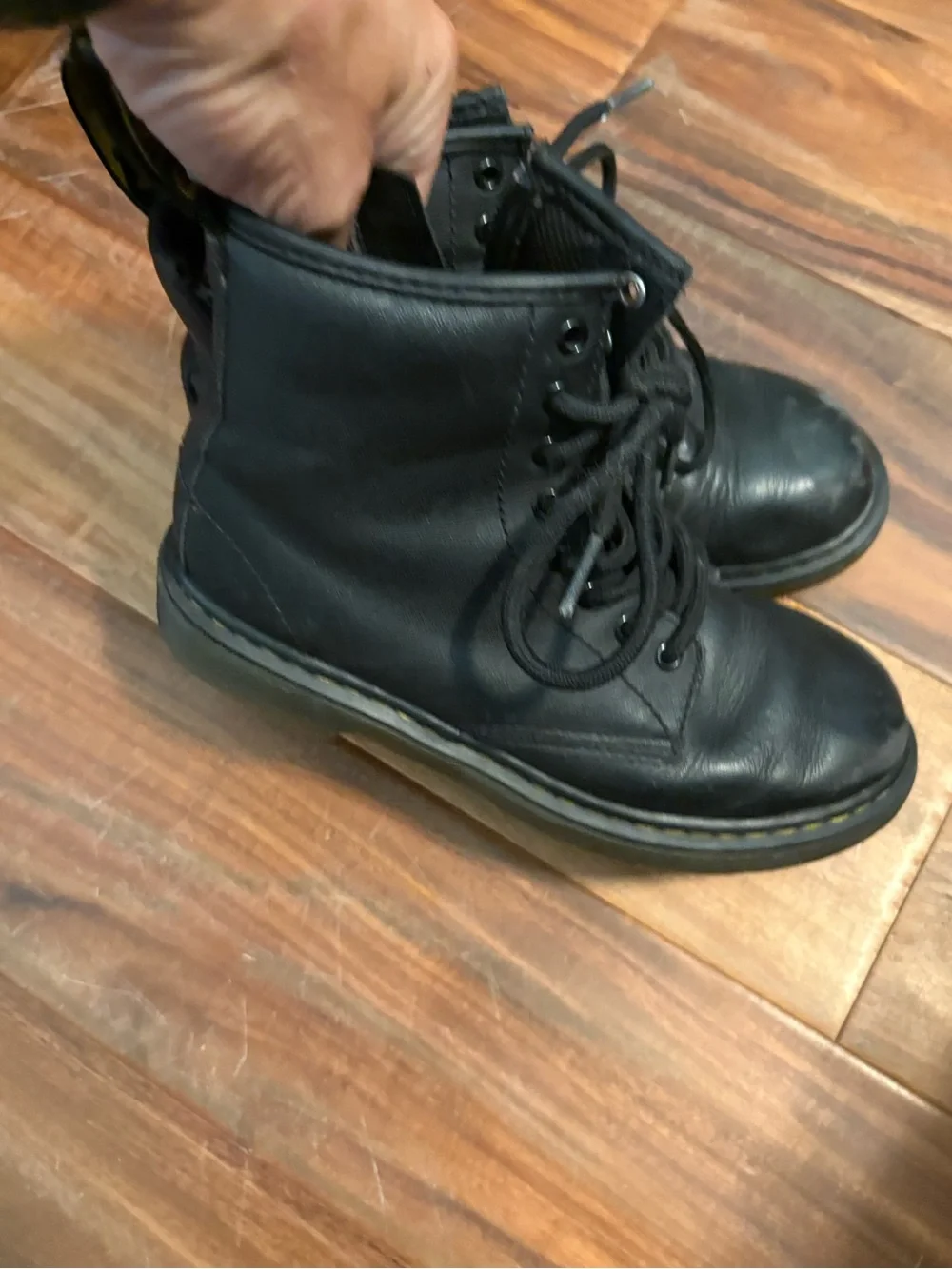 Dr. Martens 1460 Junior Black Leather Lace Up Boots Kids US 1 EU 32